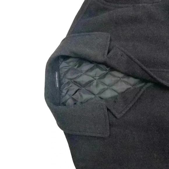 Chaps Ralph Lauren Overcoat Charcoal Cashmere Wool Blend Collared Lined Size 48R - Picture 4 of 12